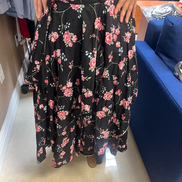 Layered Printed Skirt‎ 100% Cotton Size 10 belt looped wais western Collection - Picture 12 of 13